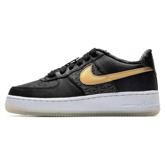 Nike Air FORCE 1 Детские Скейтбординги Низкие Кроссовки Черные Унисекс