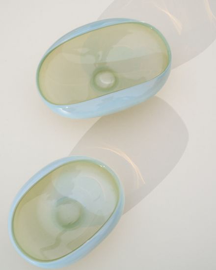 Ваза Nodila из белого стекла, 23 x 16,5 см