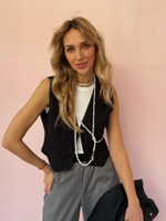 Жилет в клетку черный