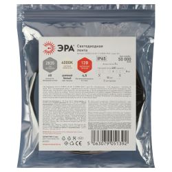 Светодиодная лента ЭРА LS2835 -4,8-60-12-4000K-IP65-1 year-5m дневной белый 5м