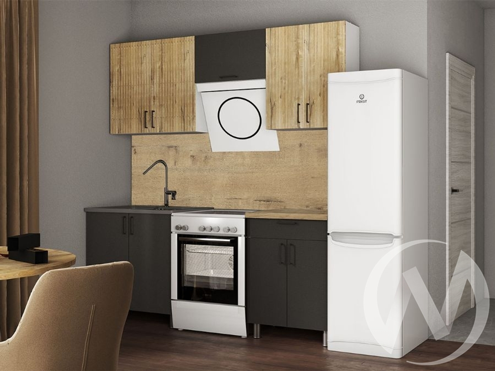 Кухня Грейс 2.0м с окапом 38мм дуб бунратти