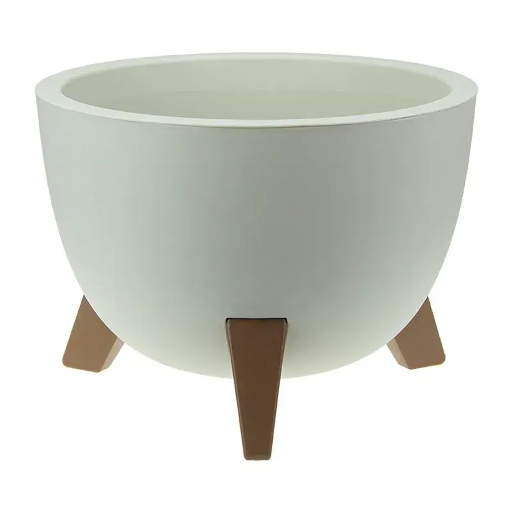 Кашпо ФЛОРИАН D250мм 4,2л белый ротанг (комплект 5 шт)