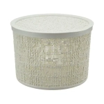 Коробка БЯЗЬ с крышкой D22см 4,5л белый ротанг