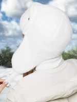 Шапка ушанка зимняя вязаная на флисе