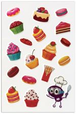 Наклейки зефирные "Юнландик-повар", многоразовые, перламутровые, 10х15 см, ЮНЛАНДИЯ, 661837