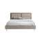 Кровать Angel Cerda 7154 из экокожи цвета норки и серой ткани