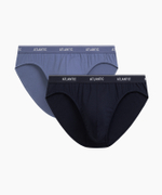 Мужские трусы слипы спорт Atlantic, набор 2 шт., хлопок, деним + тёмно-синие, 2RMP-001