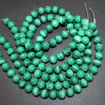 Малахит А бусины 7,5мм 9,5мм