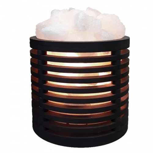 Соляной светильник "Деревянный с узором" Невесомость круглая 2 кг