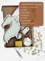 Набор для творчества стеклянная мозаика Елочная игрушка Лошадь Символ года.