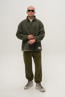 Толстовка KUL'TURA "HALF ZIP FLEECE" Хаки