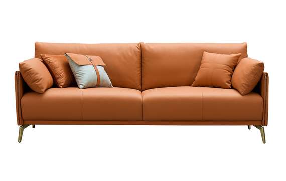 Трехместный диван Lucca 220 см, натуральная кожа цвета Camel