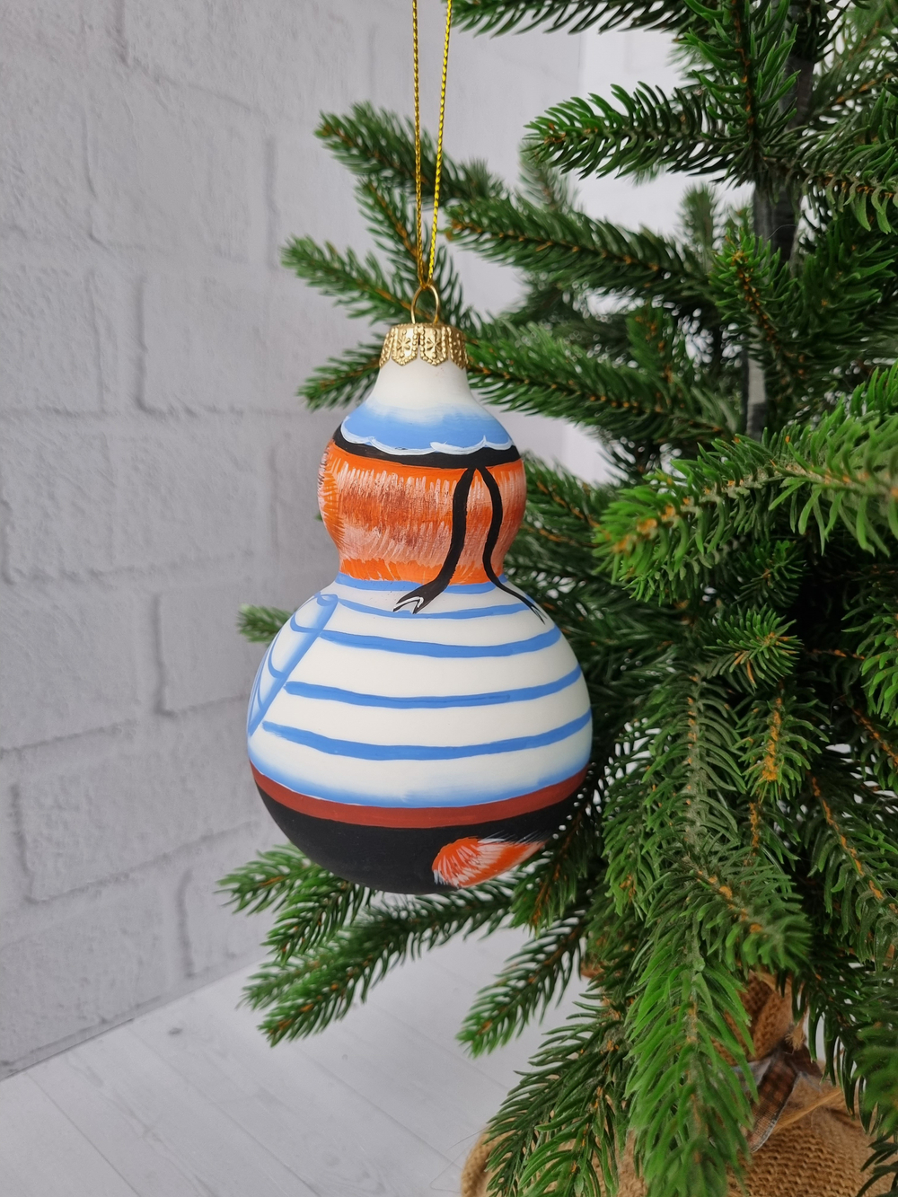 Котик Савелий стеклянная игрушка