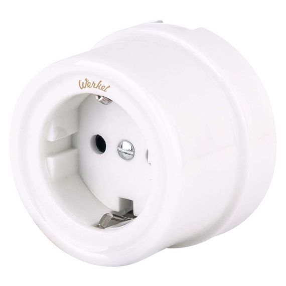 Розетка с заземлением Werkel Ретро белый W5671001 4690389166792