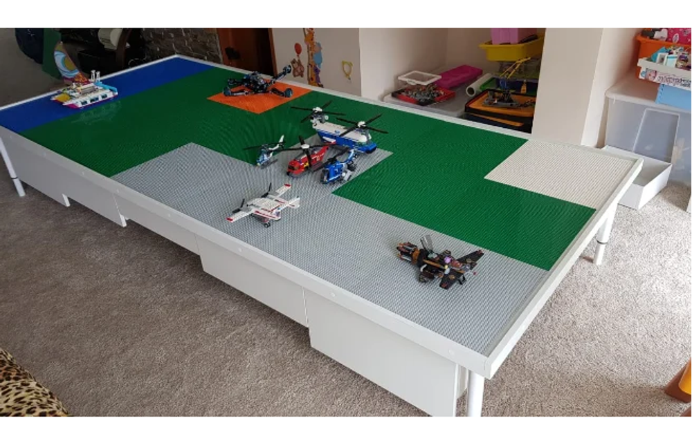 Лего-стол Геракл с ящиками, 240х120 см