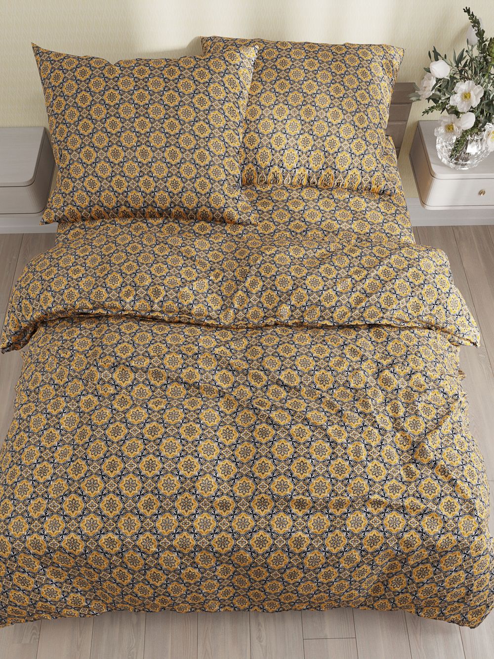 Простынь на резинке перкаль Сказка "Султан" 180x200 см