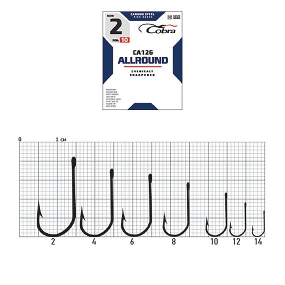Крючки Cobra ALLROUND CA126 №14, 10 шт.