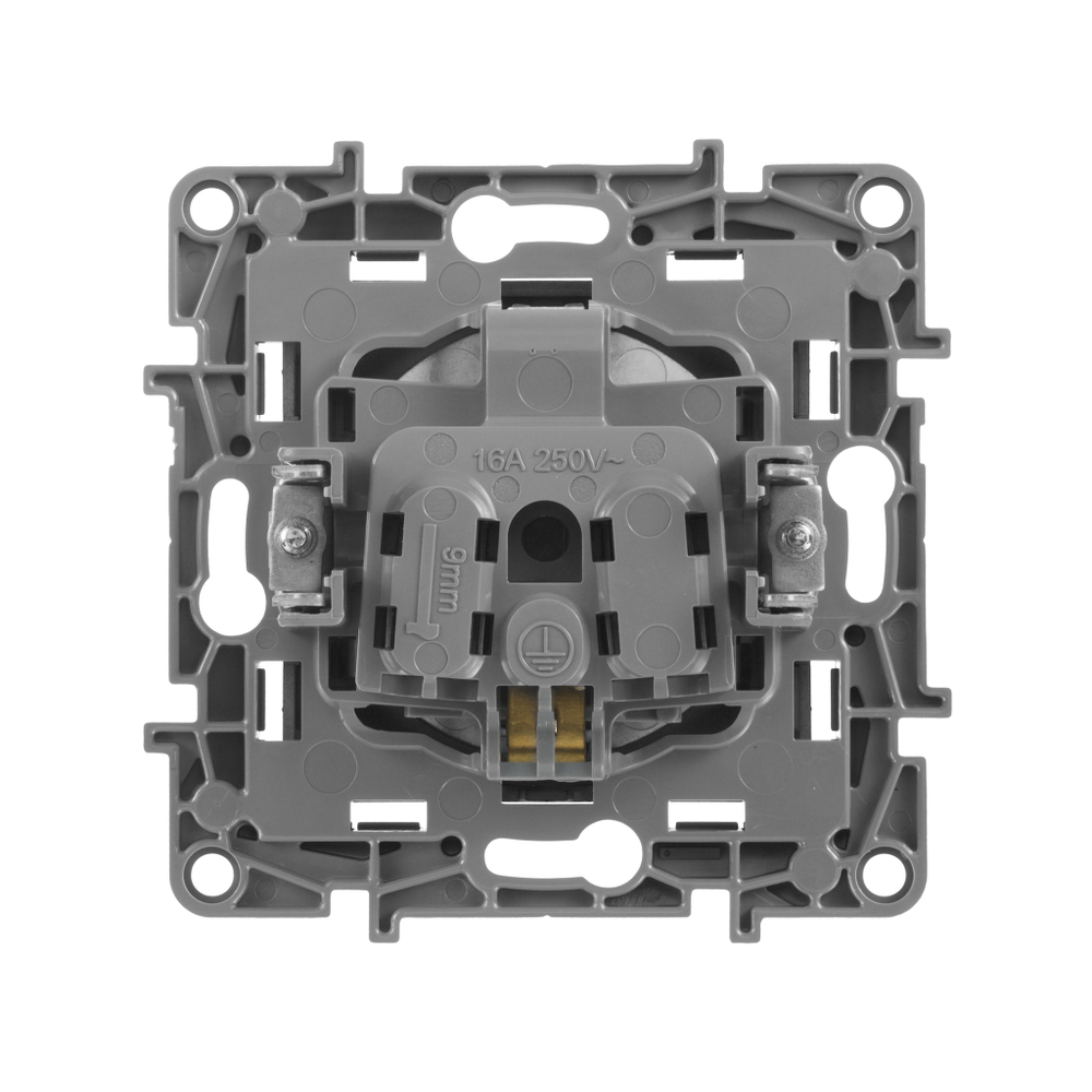 Розетка с заземлением со шторками 16А 250В антрацит ETIKA Legrand