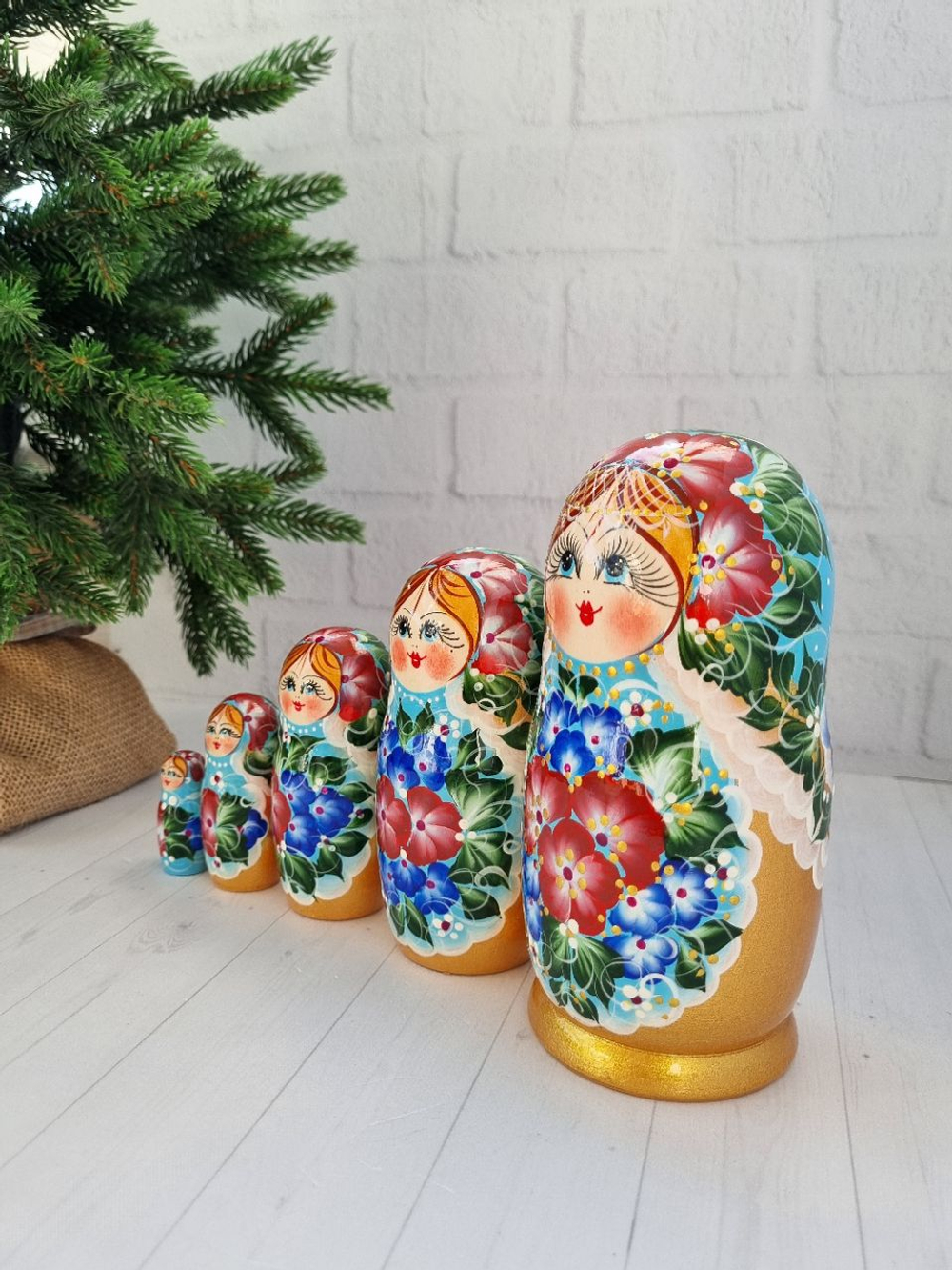 Матрешка 5м 15см нижегородская роспись, интерьерная