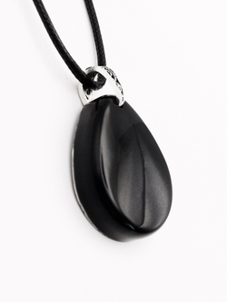 Кулон черный круглый