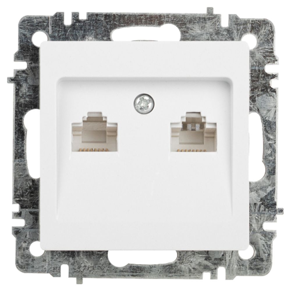 Розетка Intro Accent 6-304-01 информационная 2xRJ45 IP20 СУ белый