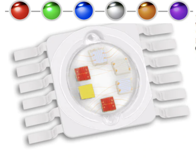 Светодиод RGBWAUV (18w, 12pin)