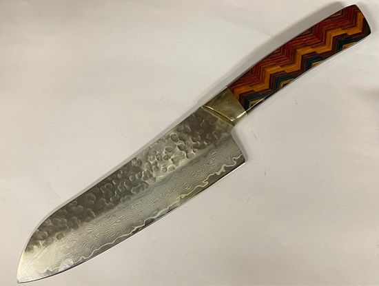 Кухонный нож Santa Fe SF/DKD39HM с клинком из стали Damascus, рукоять дерево