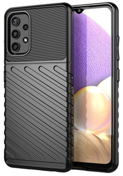 Черный противоударный чехол на Samsung Galaxy A32, серия Onyx от Caseport
