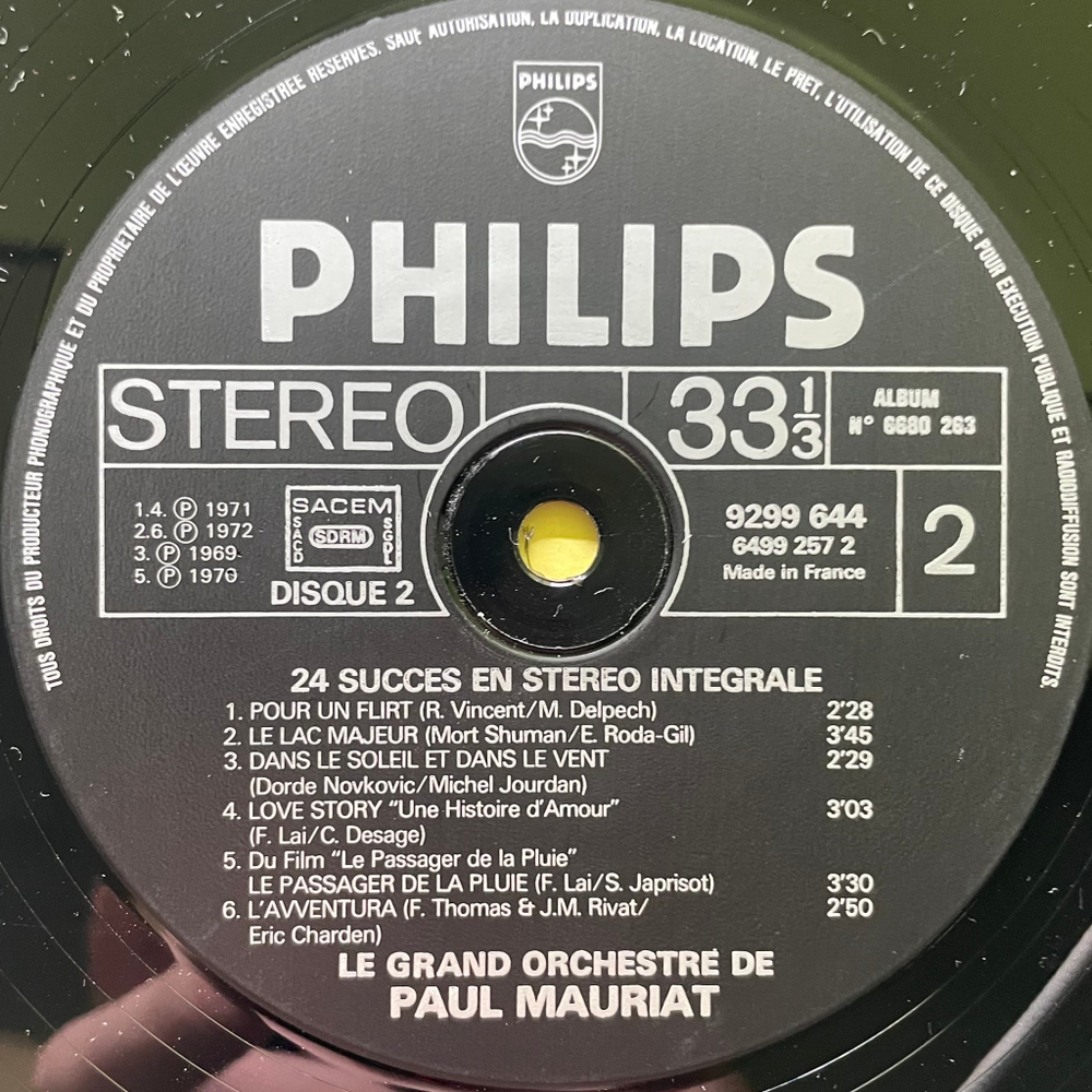 Le Grand Orchestre De Paul Mauriat ‎– 24 Succes En Stereo Integrale 2LP (Франция)