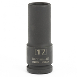 Головка ударная удлиненная шестигранная, 17 мм, 1/2, CrMo Stels