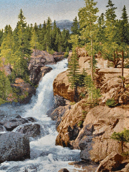 Гобеленовая картина "D. ГОРНЫЙ ВОДОПАД" в багетной раме, Россия.