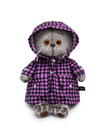 Мягкая игрушка Кот Басик в клетчатом плаще 19 см Ks19-261