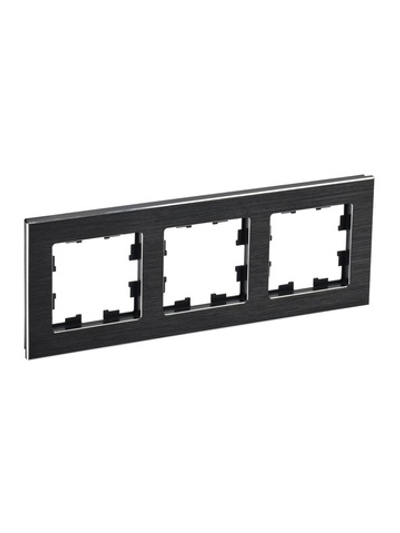 Рамка 3-м BRITE РУ-3-1-БрЧ металл черн. IEK BR-M32-M-K02