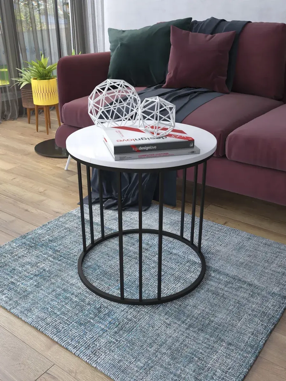 Журнальный стол Трио малый - ЧБГ - МДФ в ПВХ