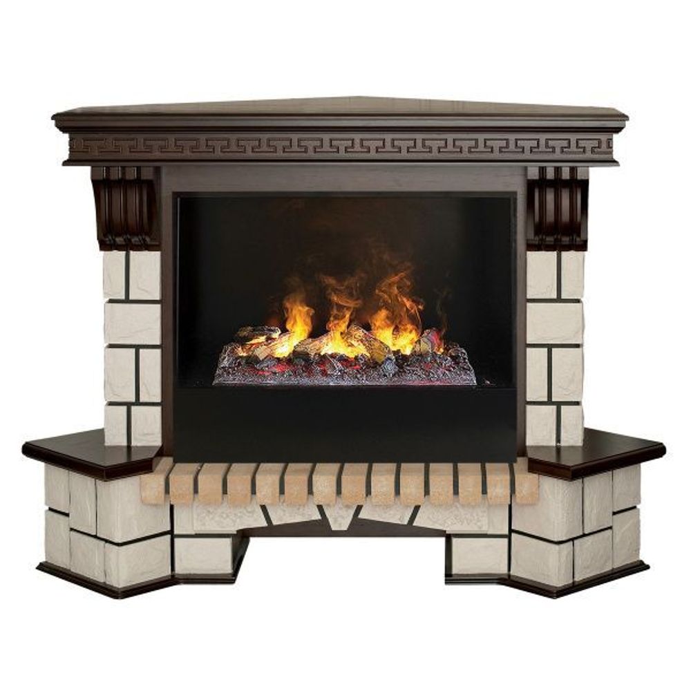 Электрокамин RealFlame Stone Coner AO античный дуб с очагом 3D Cassette 630