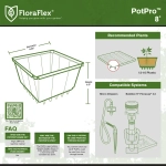 Ведро PotPro 8'' квадратное с кольями 1 GAL (3,7 л)