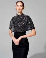 Укороченный кейп "Звездное небо" с кристаллами