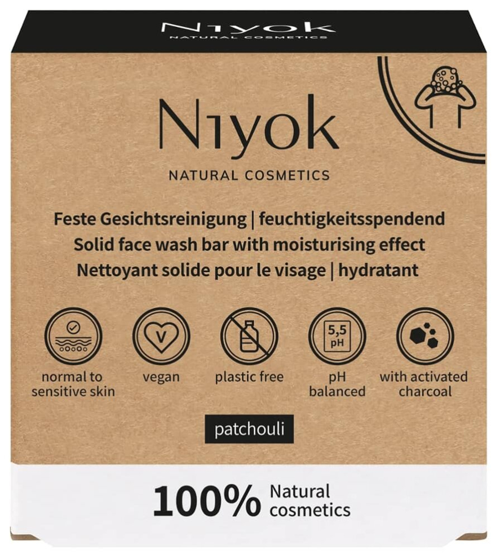 Твердое очищающее средство для лица Niyok с пачули (категория B), 80 гр