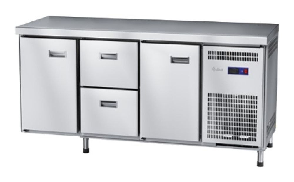 Стол холодильный Abat СХС-60-02 (1 дверь, 2 ящика, 1 дверь, без борта)