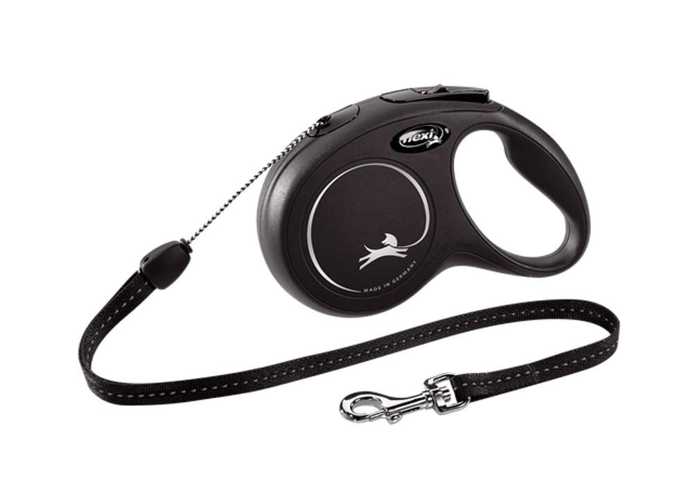 Поводок-рулетка Flexi New Classic cord S 8m 12 kg black