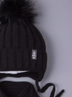 Шапка детская зимняя с помпоном и шарф