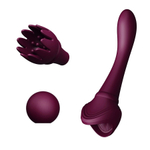 Фиолетовый клиторальный вибростимулятор 21,9см с насадками Zalo Bess Clitoral Massager Velvet Purple