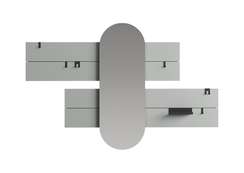 Вешалка Stripe L горизонтальная с зеркалом 60*160 см (серый)