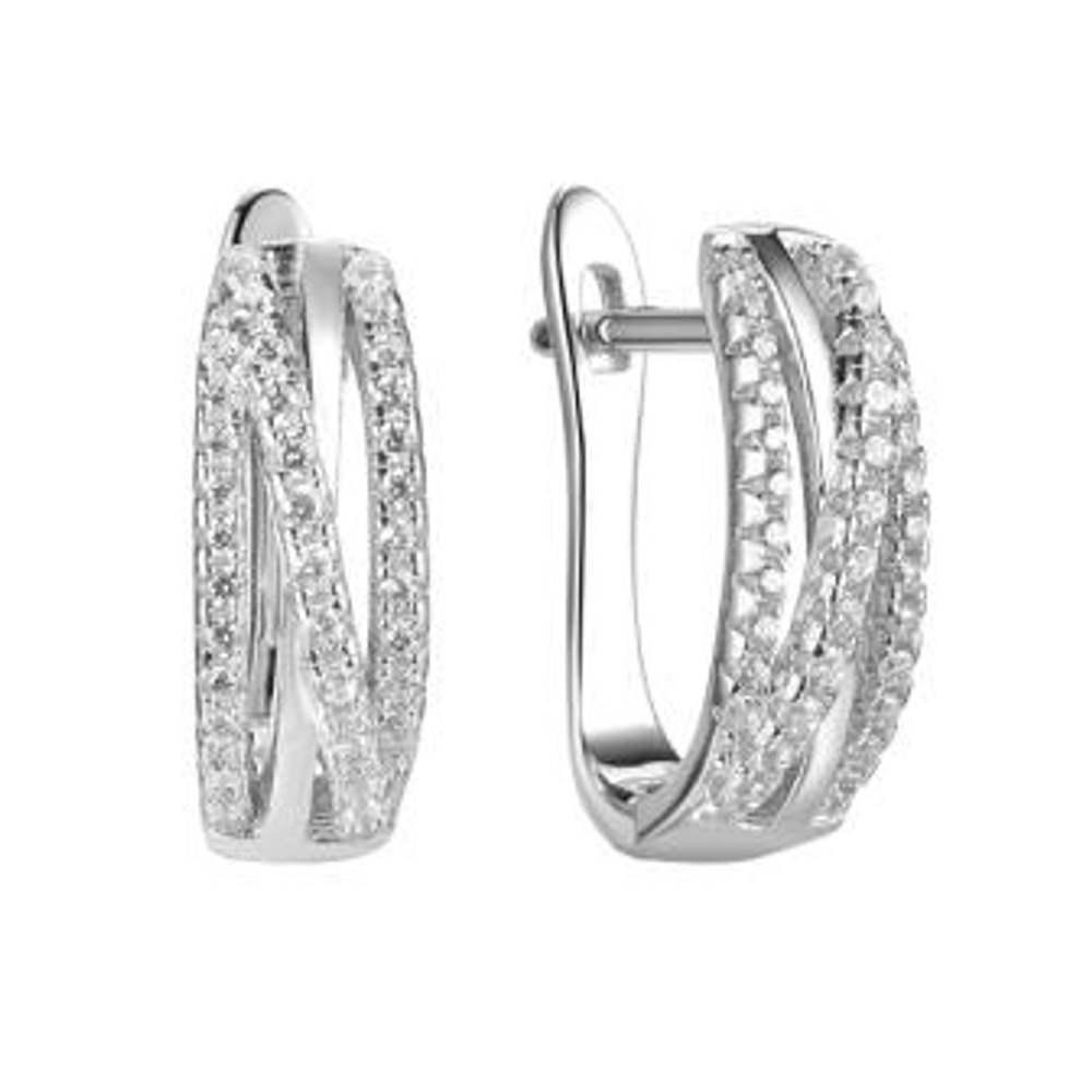 Серьги из серебра с фианитами