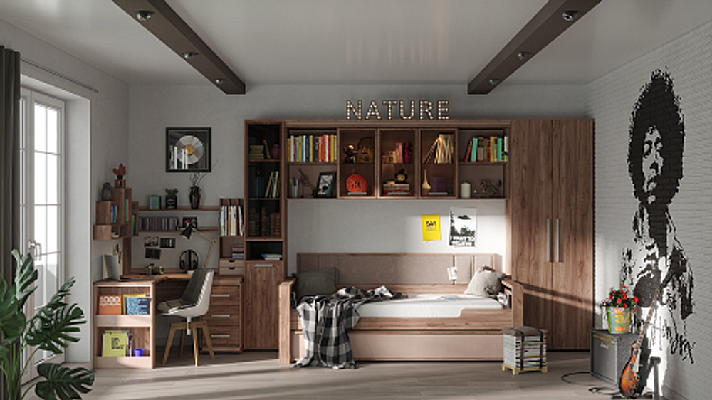 Шкаф навесной Nature 81, дуб табачный