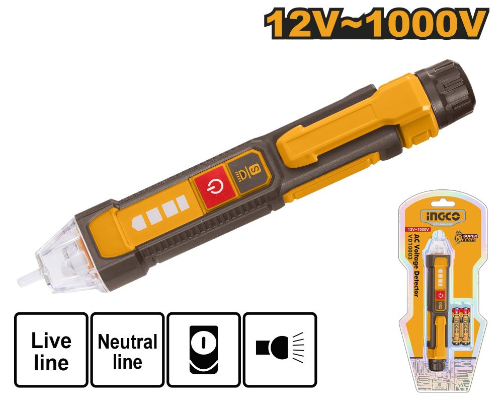 Отвертка индикаторная бесконтактная INGCO VD100091 1000 В