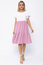 Платье Ветер перемен (бело-розовое) П13586-4М LT Collection