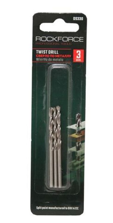 Сверло по металлу 1мм HSS(3шт), в блистере RockForce##Rock FORCE RF-DS310