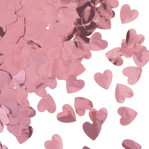 Конфетти 2,5 см сердца Светло-розовый, металлик, фольга, 50 гр ВВ