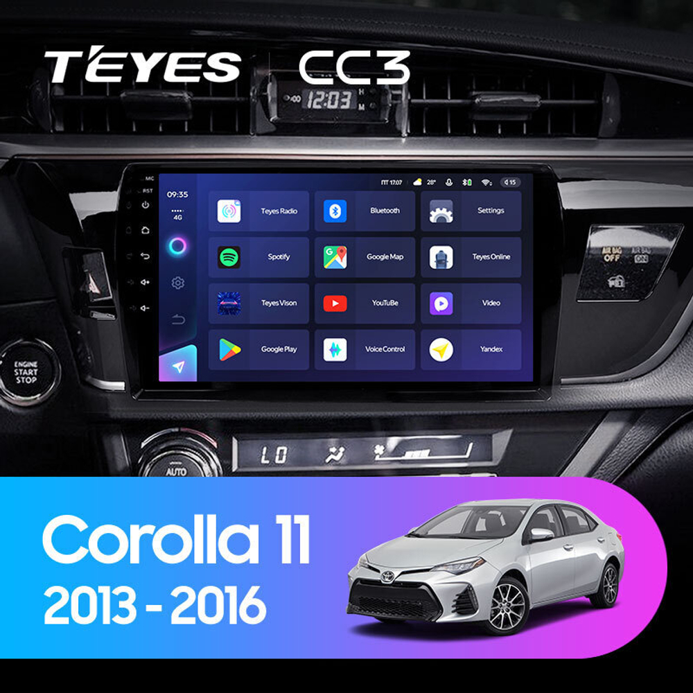 Teyes CC3 10,2"" для Toyota Corolla 2013-2016